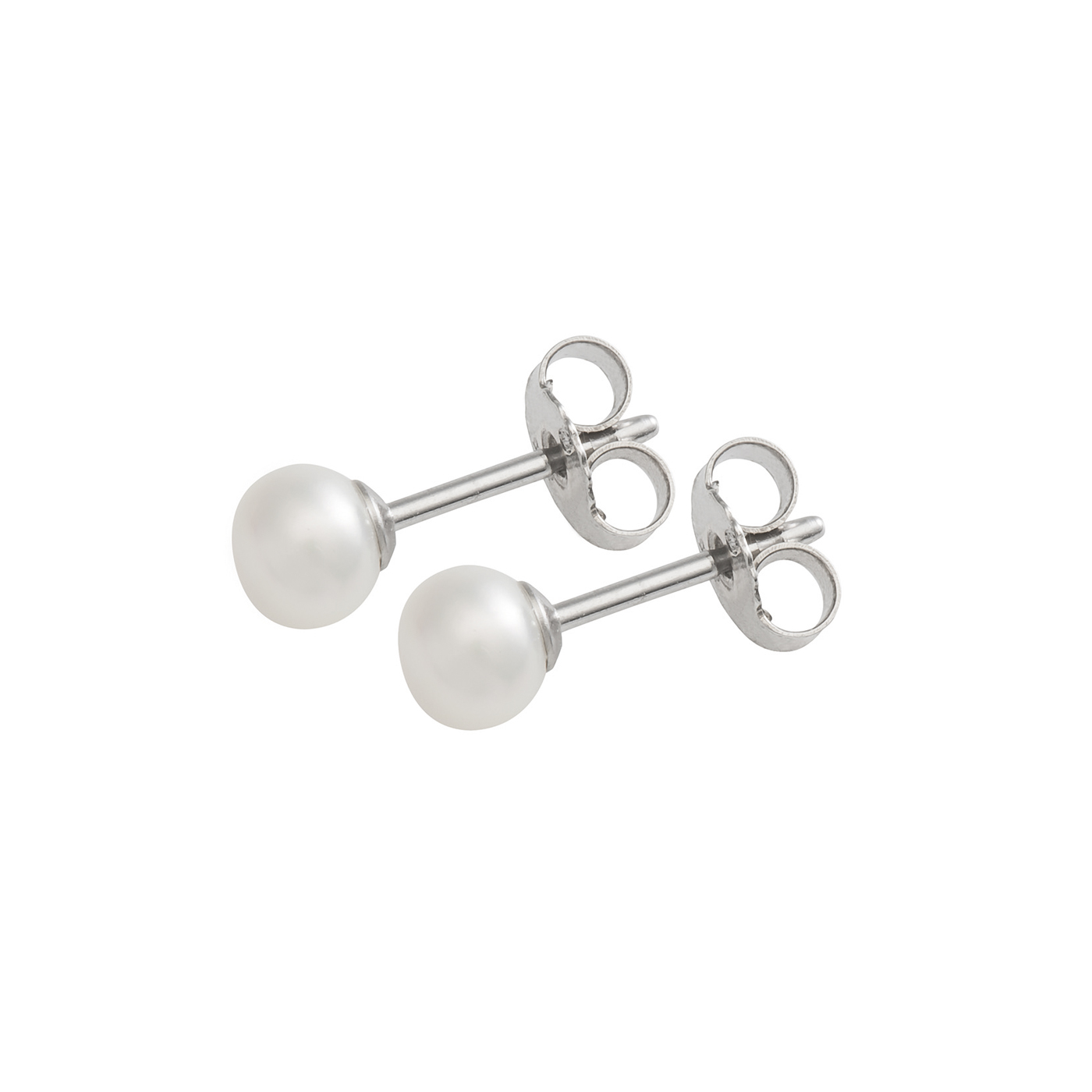 Earrings Freshwater Pearls White, 925Ag, Pearl-ø 5-6 mm - 1 pair