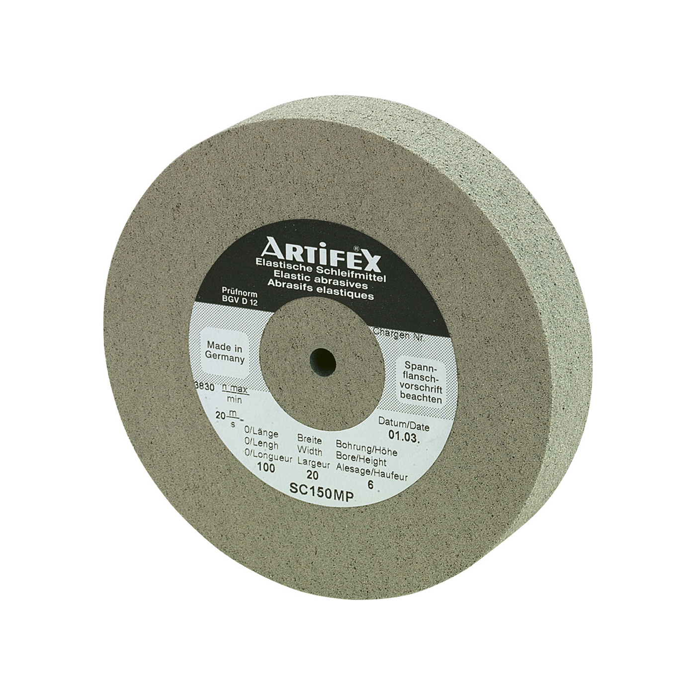 Grinding Disc, Grit 150, Medium, ø 100 x 20 mm - 1 piece