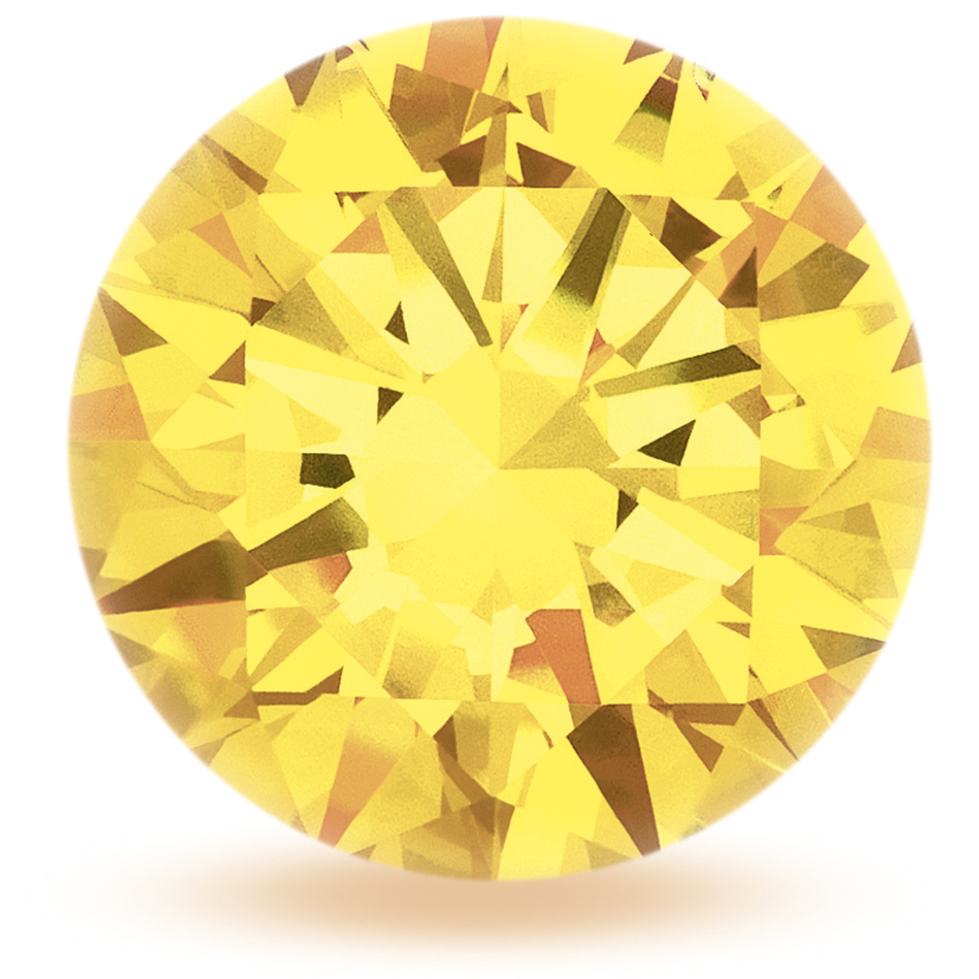 Zirkonia, rund, facettiert, goldgelb, ø 2,25 mm - 1 Stück