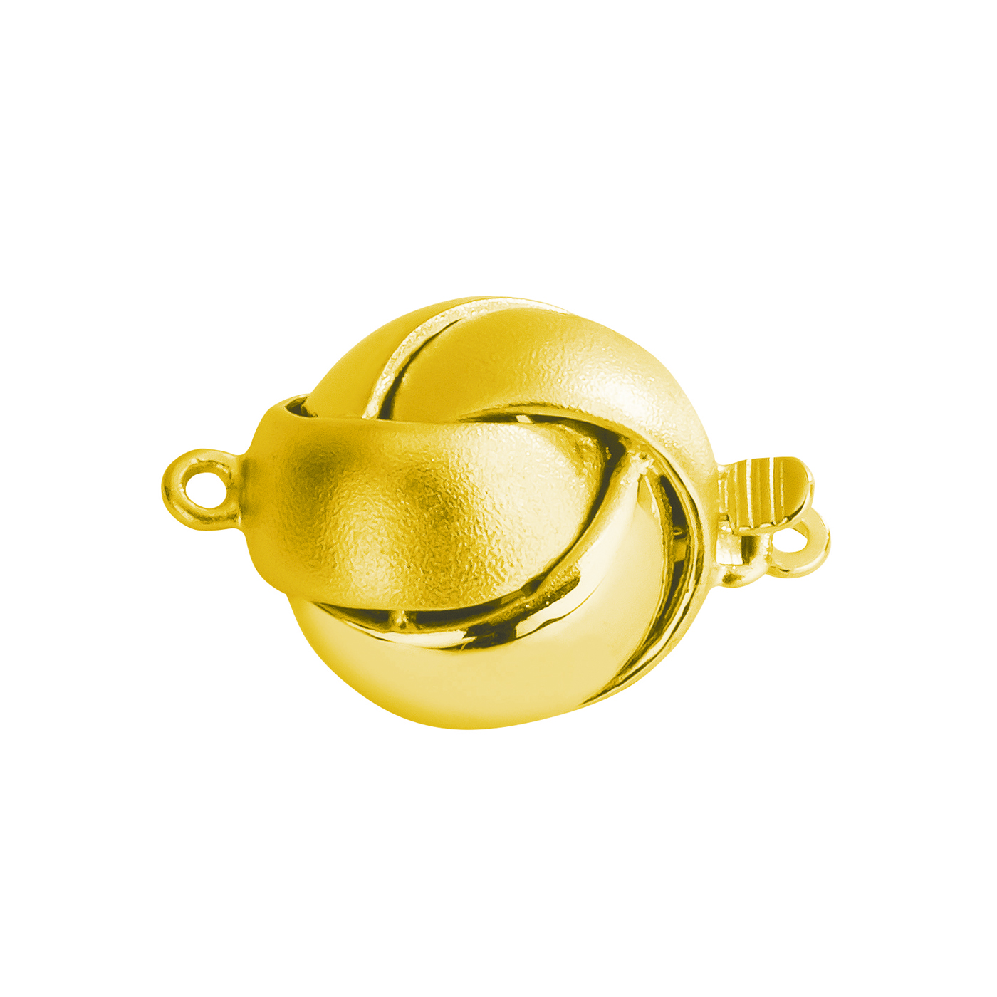 Clasp, Knot, 925Ag Gold-Plated, Polished/Matted, ø 12 mm - 1 piece