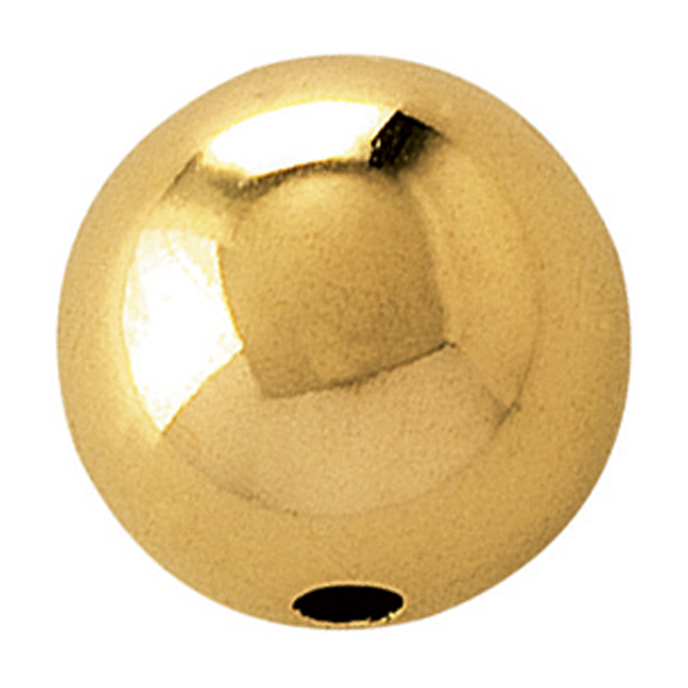2-Hole Ball, Rolled Gold Polished, ø 6 mm - 1 piece
