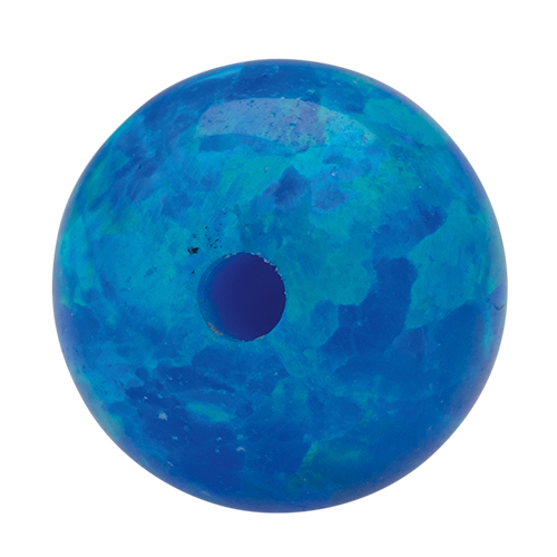 Opal Imitation Ball, Blue, ø 6 mm, Spot Drilled - 1 piece