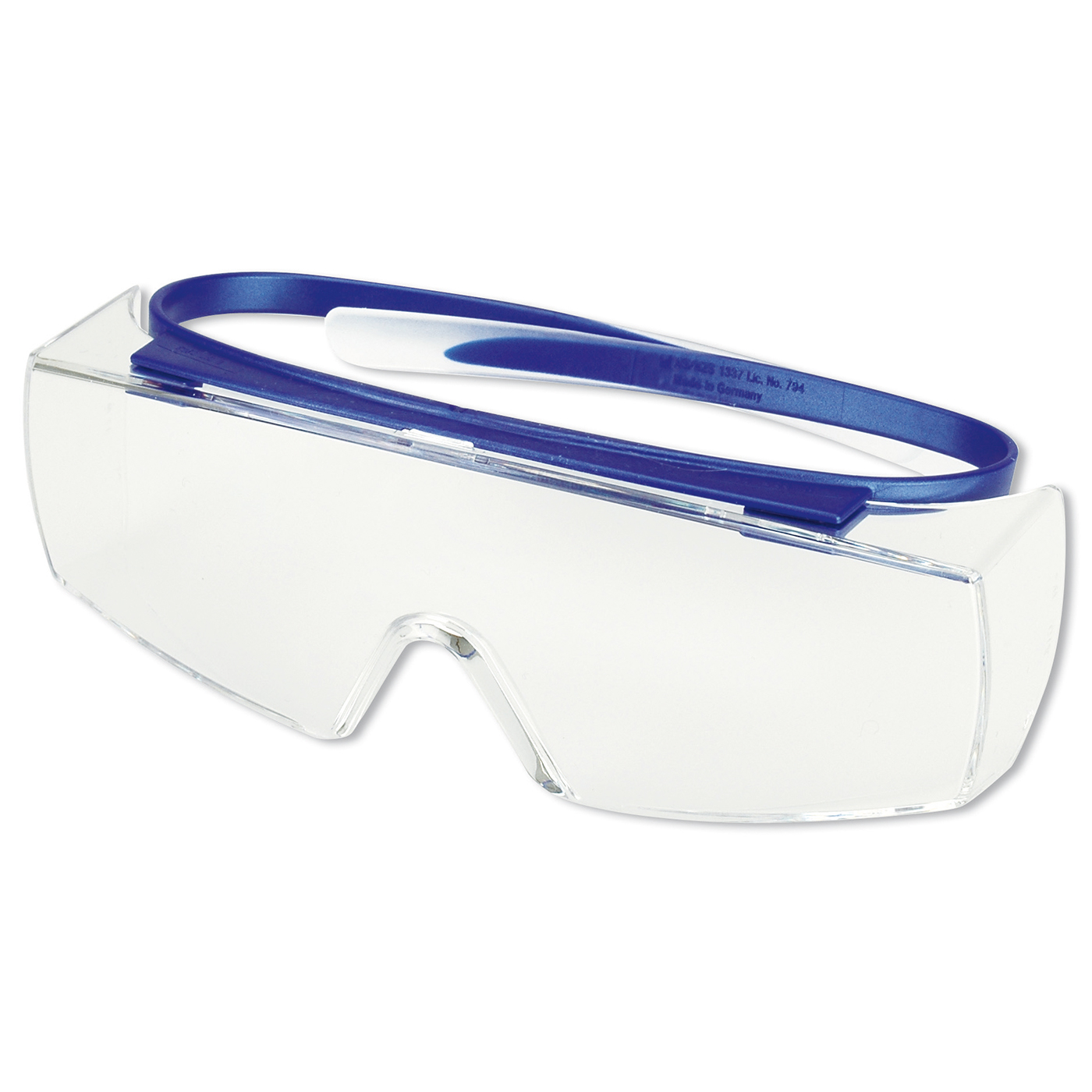 uvex iSpec Fit OTG Schutzbrille, Scheibe farblos, Fassung blau - 1 Stück
