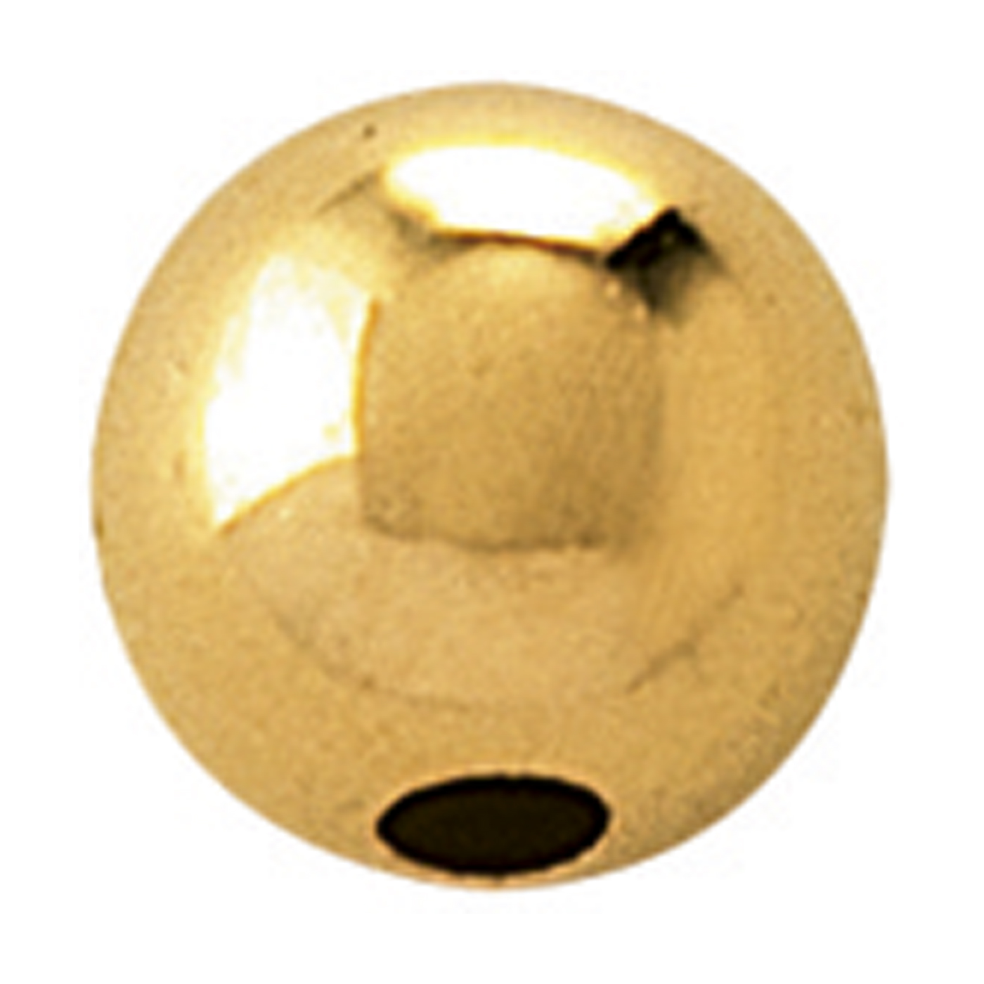 2-Hole Ball, 585G Polished, ø 3 mm - 1 piece