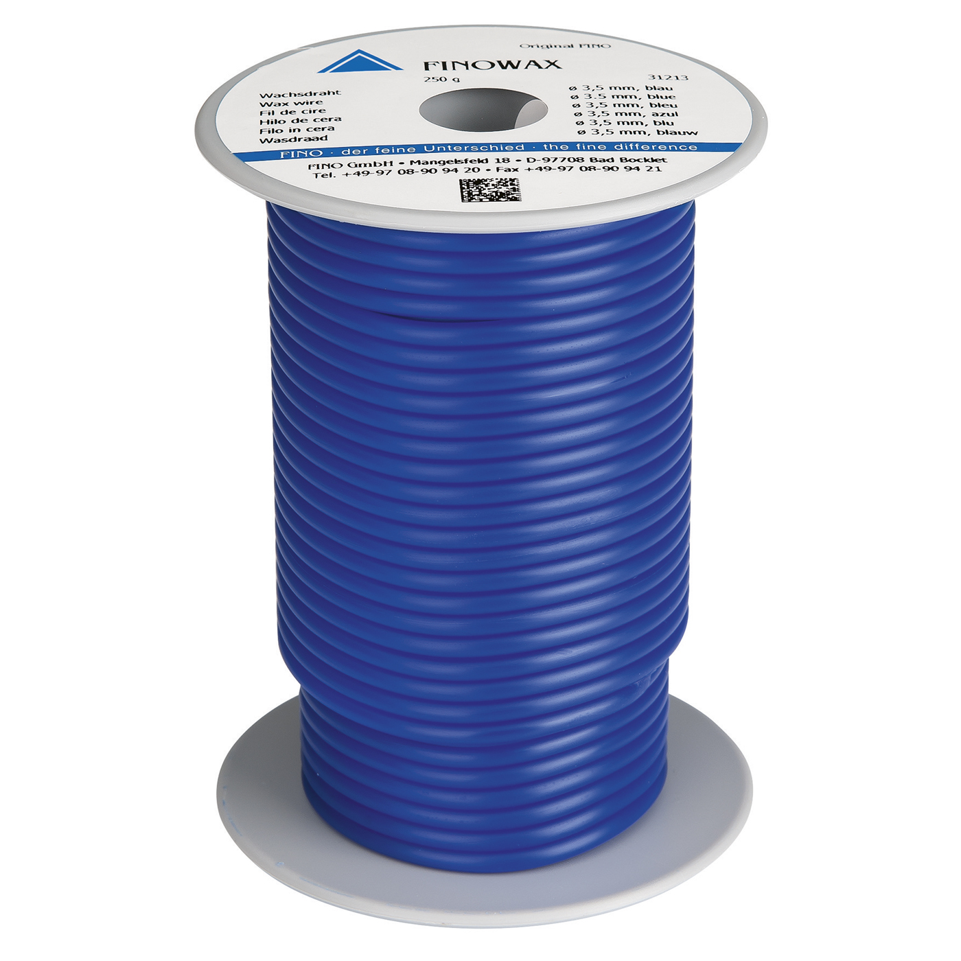 FINOWAX Wax Wire, ø 3.5 mm, Hard, Blue - 250 g