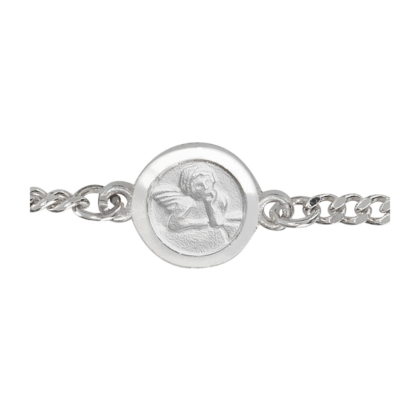 ID-Armband, 925 Ag, Panzer, mit Schutzengel, 12-14 cm - 1 Stück ID-Armband, 925 Ag, Panzer, mit Schutzengel, 12-14 cm - 1 Stück