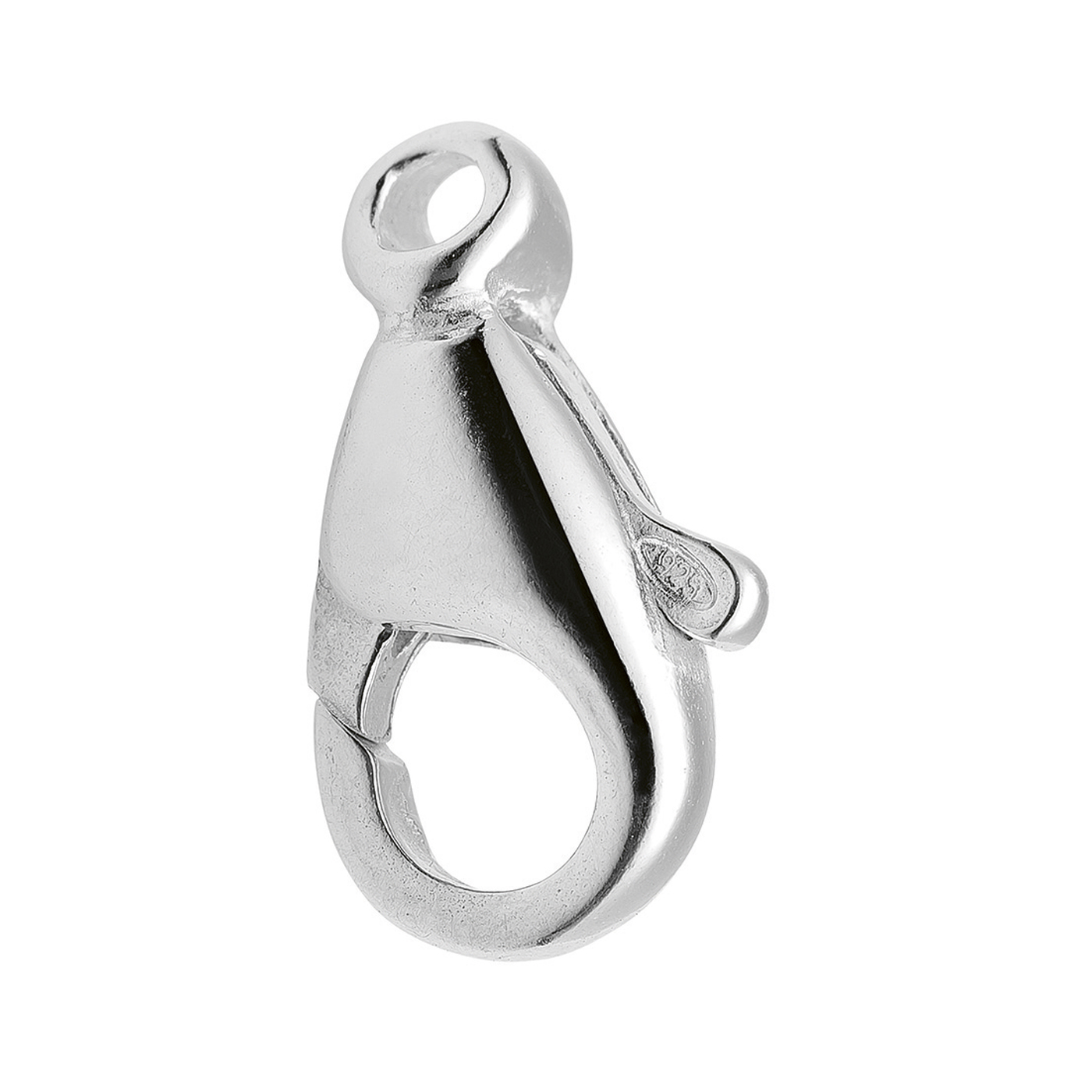 Lobster Clasp, 925Ag, 6 x 13 mm, Cast - 1 piece