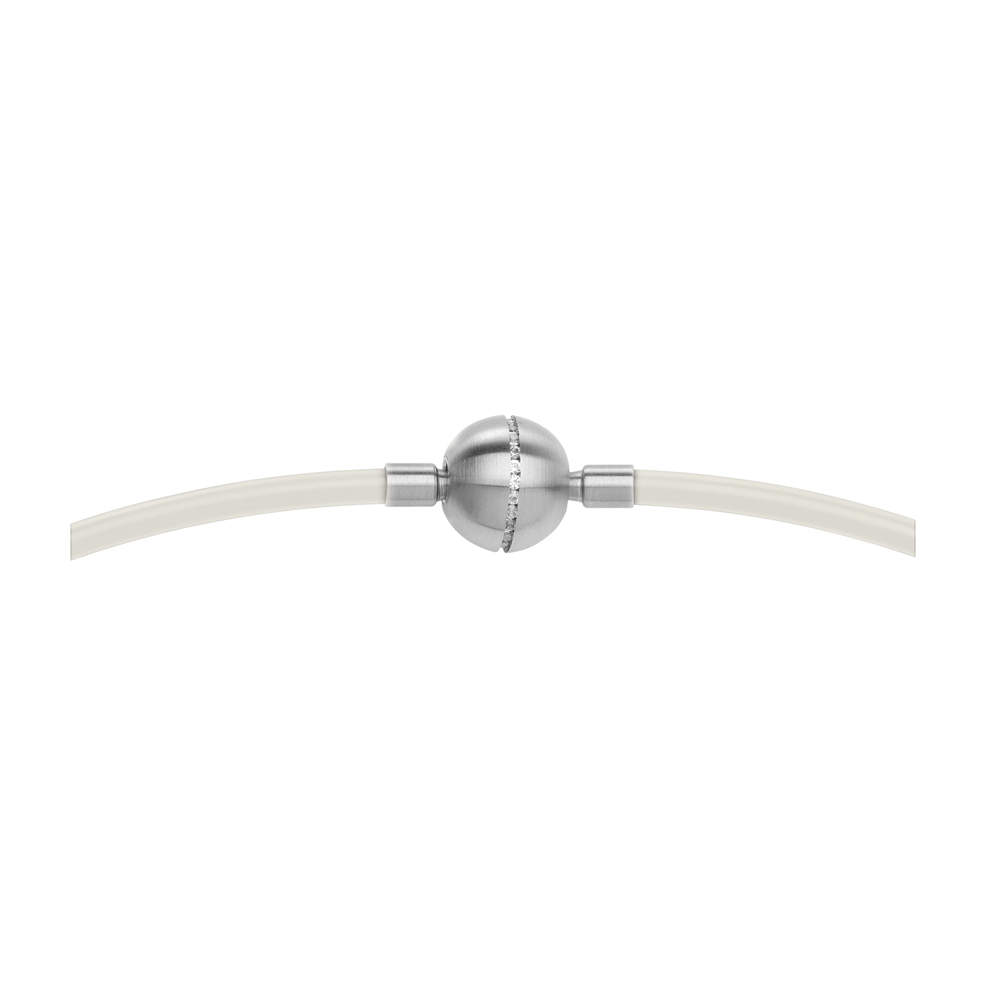 Silicone Circlet, White, ø 3 mm, 45 cm, Ball Mechanism - 1 piece