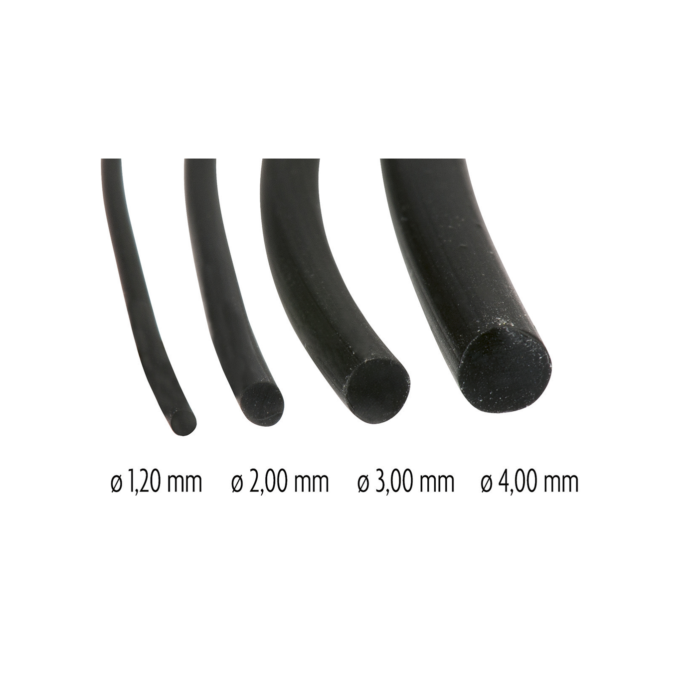 Kautschukschnur, schwarz, ø 1,2 mm, 1 m - 1 m Kautschukschnur, schwarz, ø 1,2 mm, 1 m - 1 m