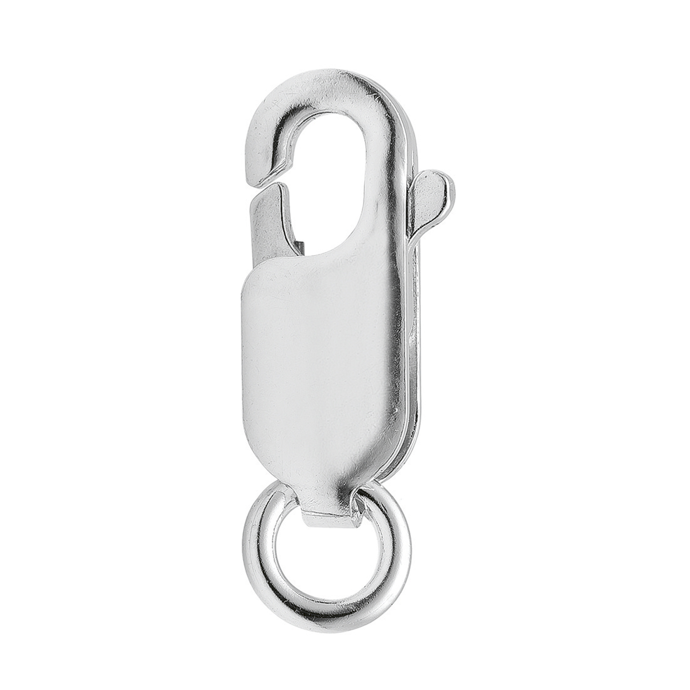 Lobster Clasp, 925Ag, 4.2 x 12 mm, with Ring - 1 piece Lobster Clasp, 925Ag, 4.2 x 12 mm, with Ring - 1 piece