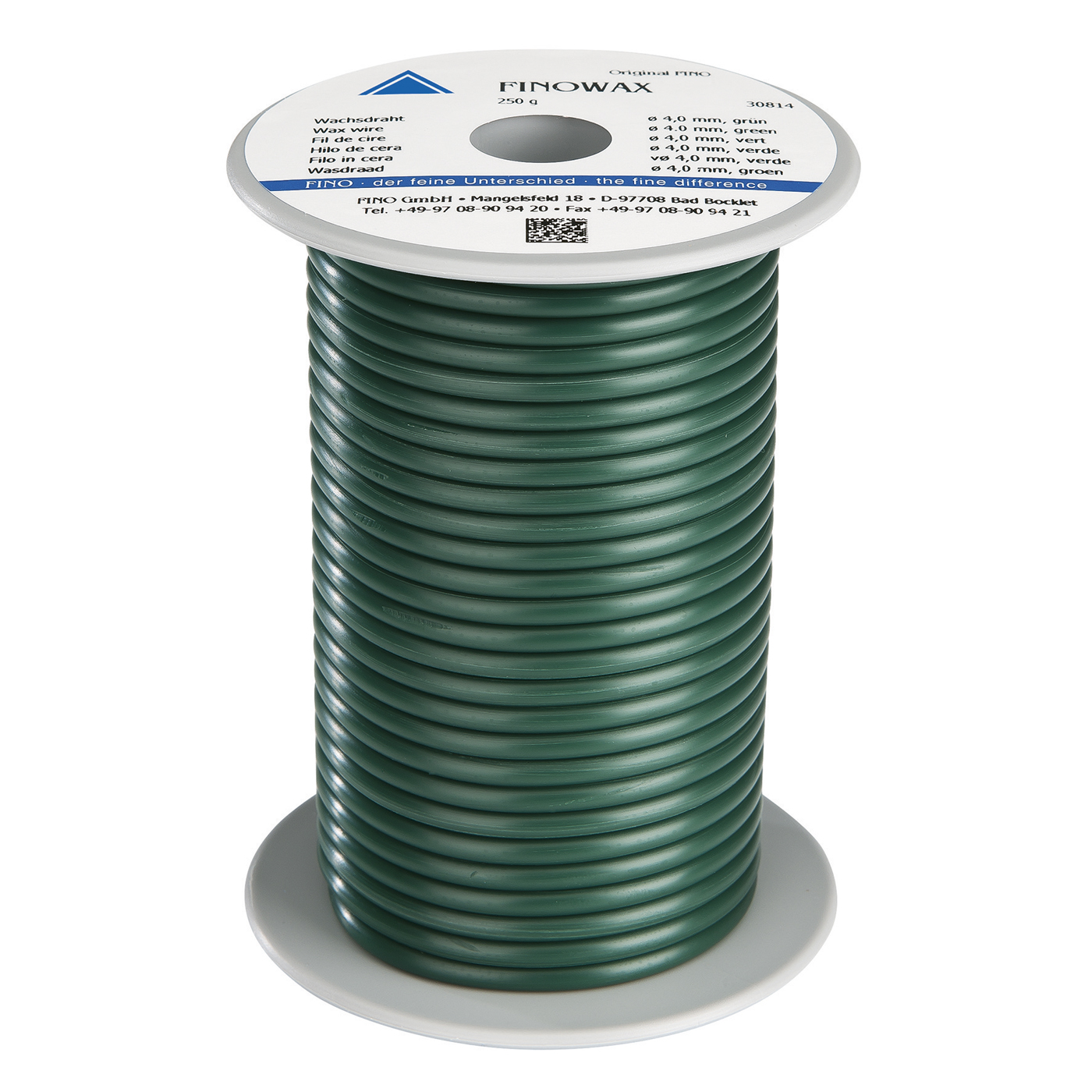FINOWAX Wax Wire, ø 4.0 mm, Medium Hard, Green - 250 g