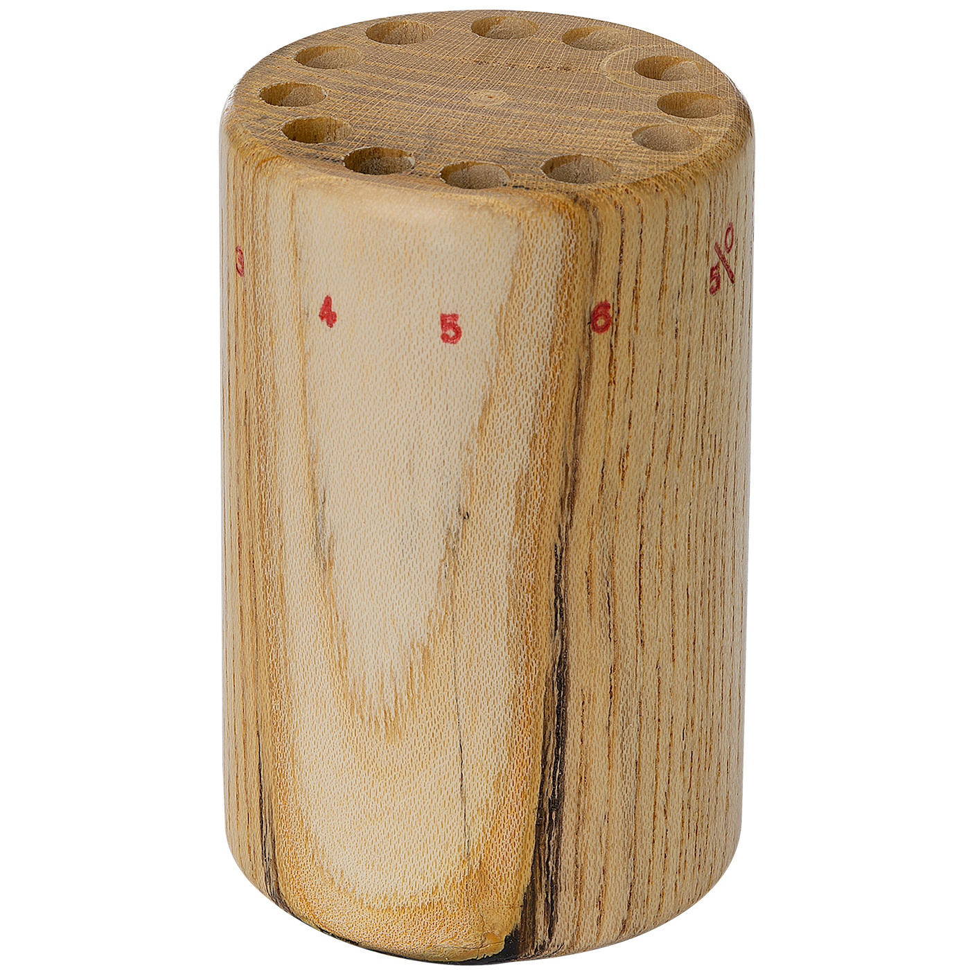 Sägeblattständer, aus Holz, Zylinderform mit Bohrungen - 1 Stück