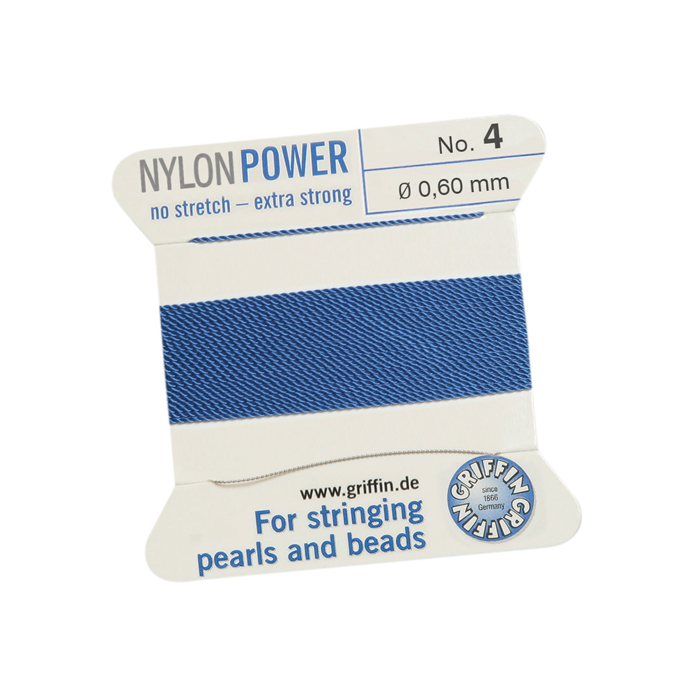 Bead Cord NylonPower Perlseide, blau, Nr. 4 - 2 m