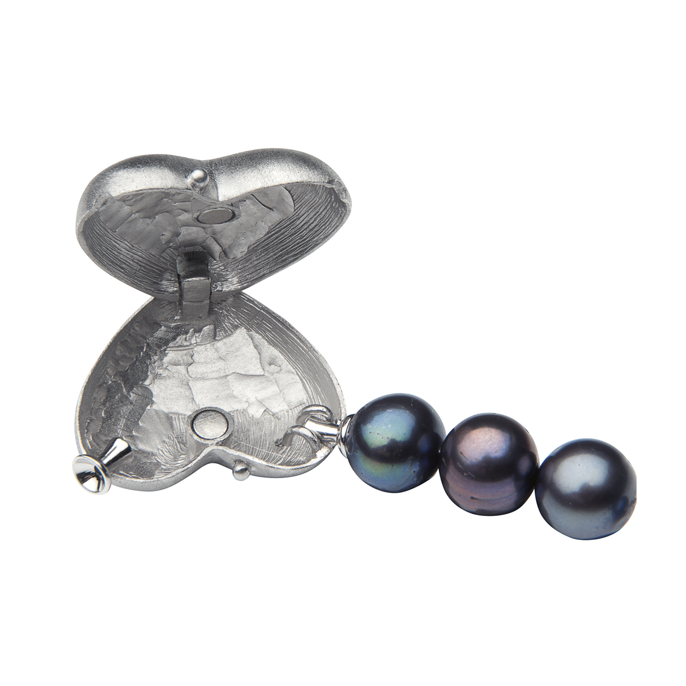 Front Fastening Clasp,Heart with Zirconia, 925Ag,15.7x26.6mm - 1 piece Front Fastening Clasp,Heart with Zirconia, 925Ag,15.7x26.6mm - 1 piece