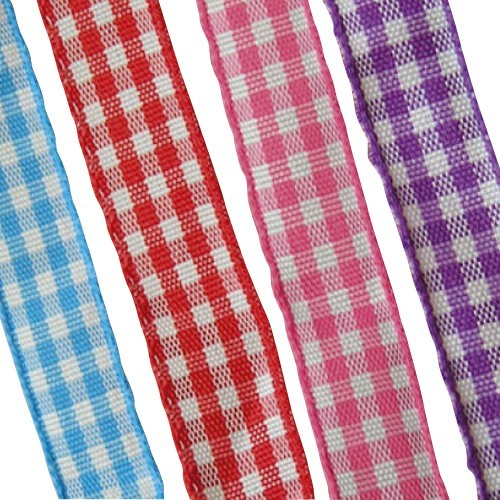 Necklace Band Purple-White Plaid, 40 cm, Swivel Snap - 1 piece