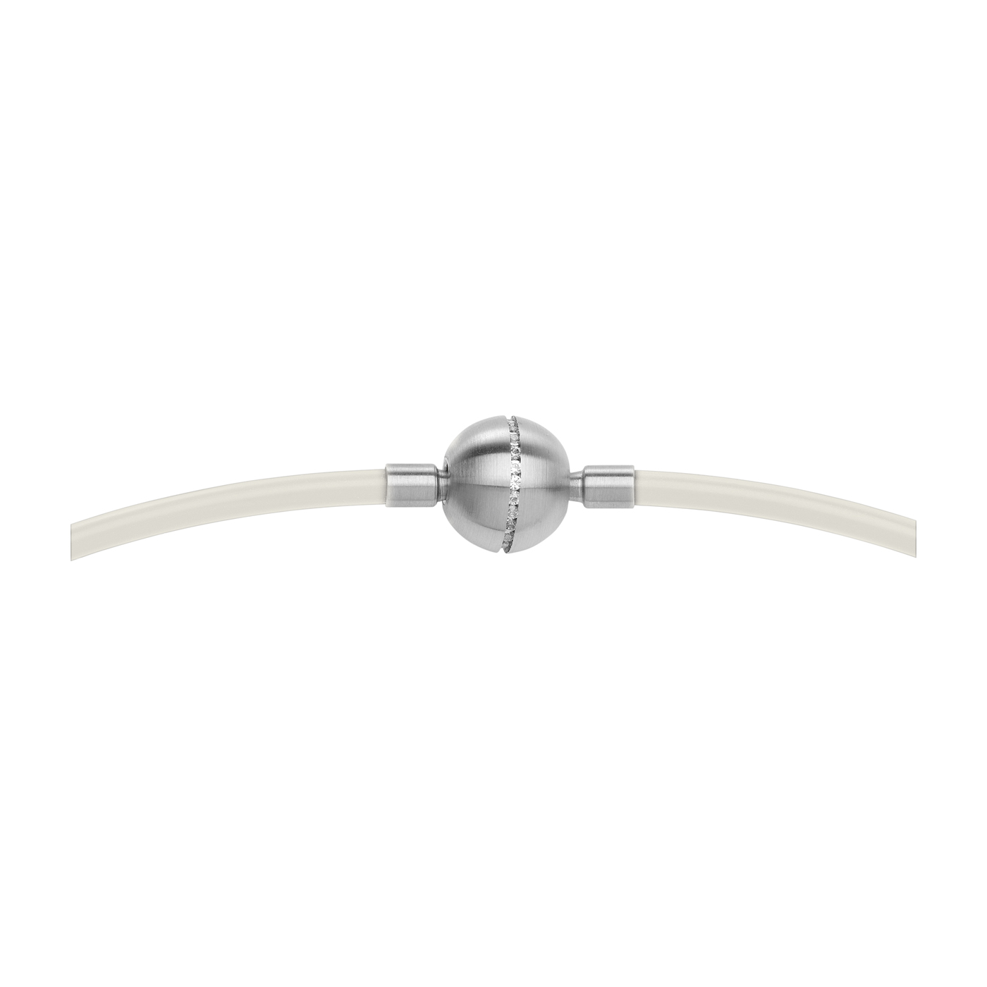 Silicone Circlet, White, ø 3 mm, 45 cm, Ball Mechanism - 1 piece Silicone Circlet, White, ø 3 mm, 45 cm, Ball Mechanism - 1 piece
