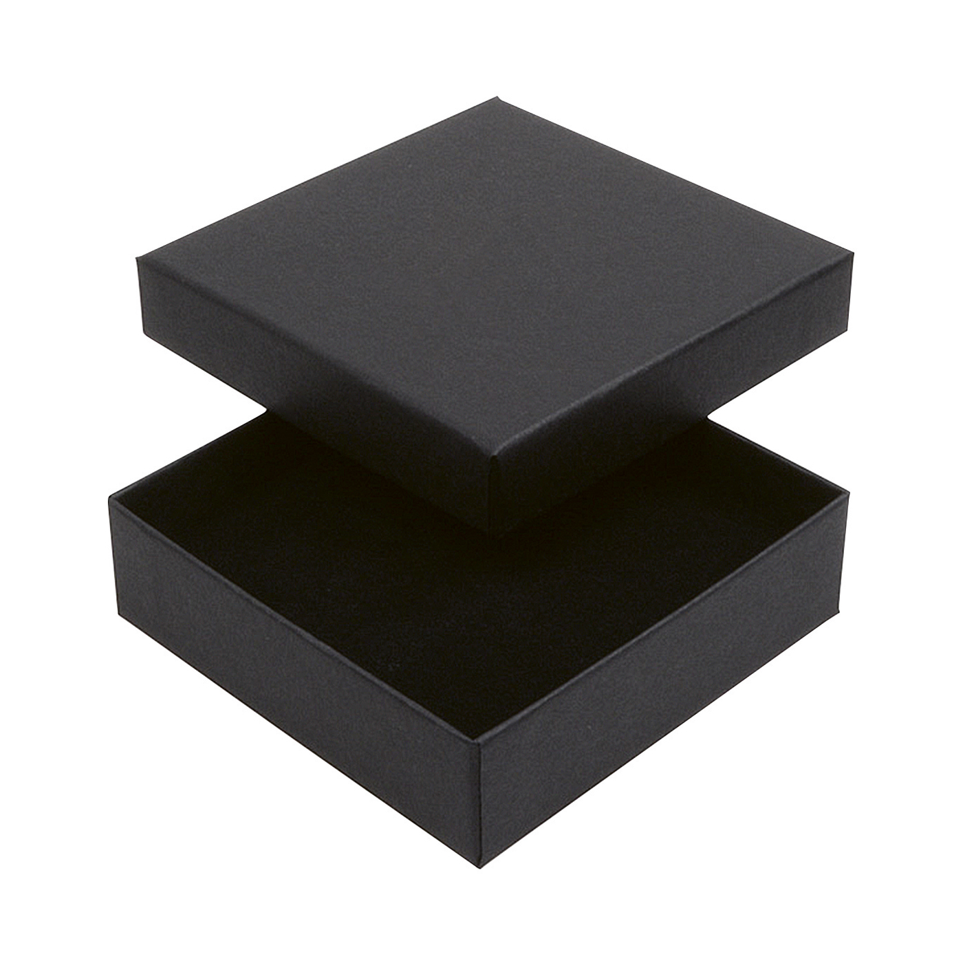 Schmucketui "Boston Eco", schwarz, 86 x 86 x 26 mm - 1 Stück Schmucketui "Boston Eco", schwarz, 86 x 86 x 26 mm - 1 Stück