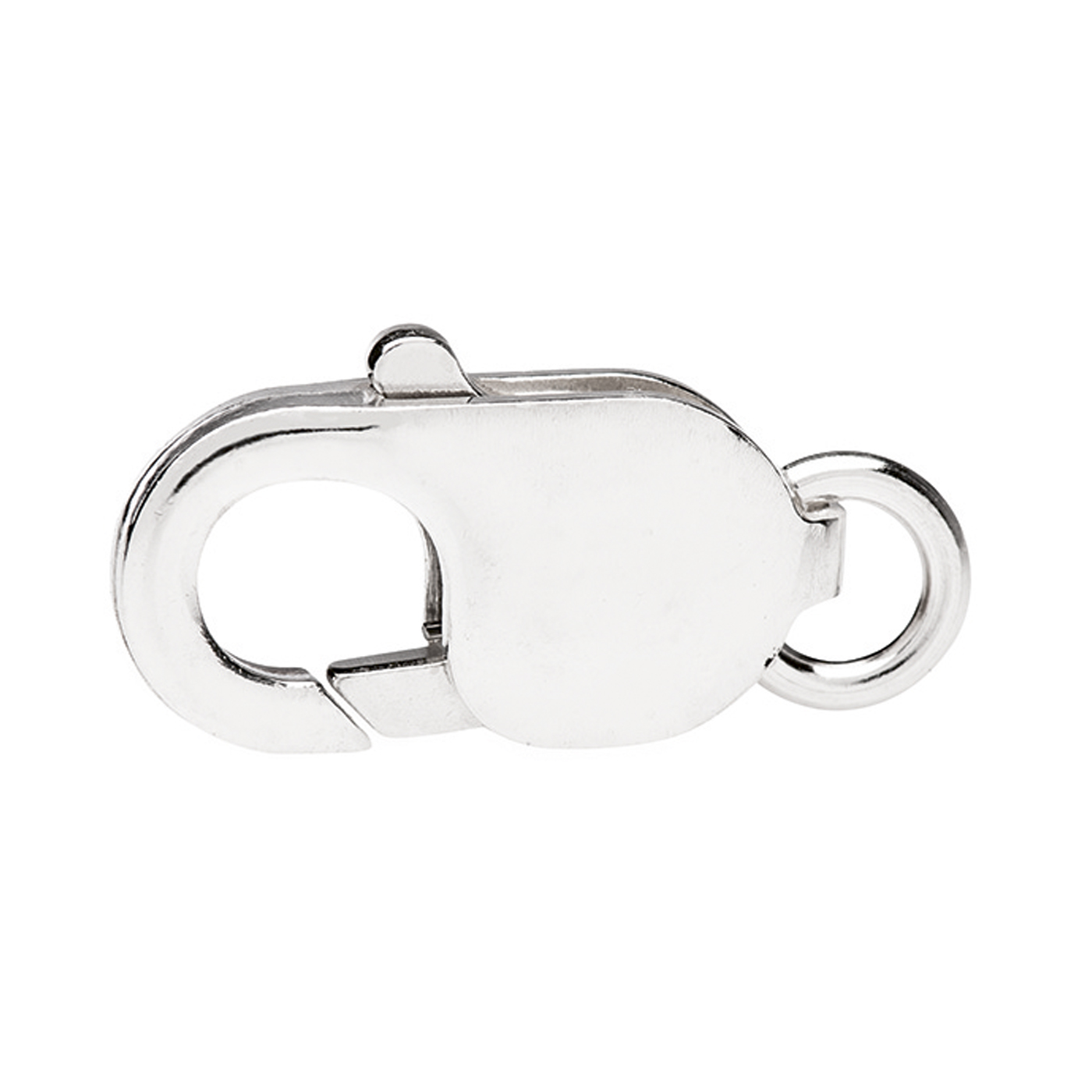 Lobster Clasp, 925Ag, 8 x 16 mm, with Ring - 1 piece