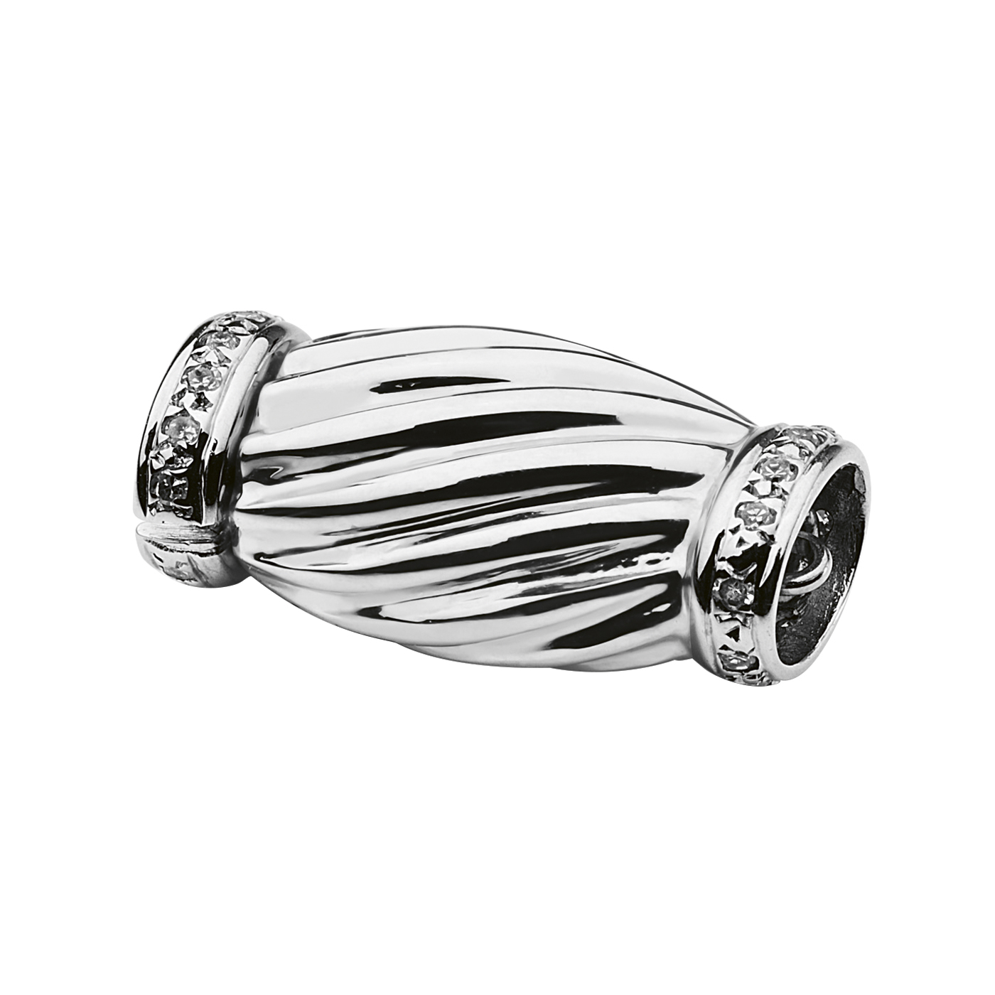 Front Fastening Clasp, Ton, 585WG, 10x17mm, with 24 Diamonds - 1 piece