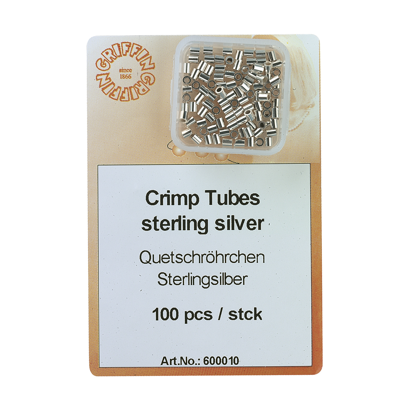 Crimps Crimp Tubes, 925Ag, ø 2.0/1.0 mm - 100 pieces