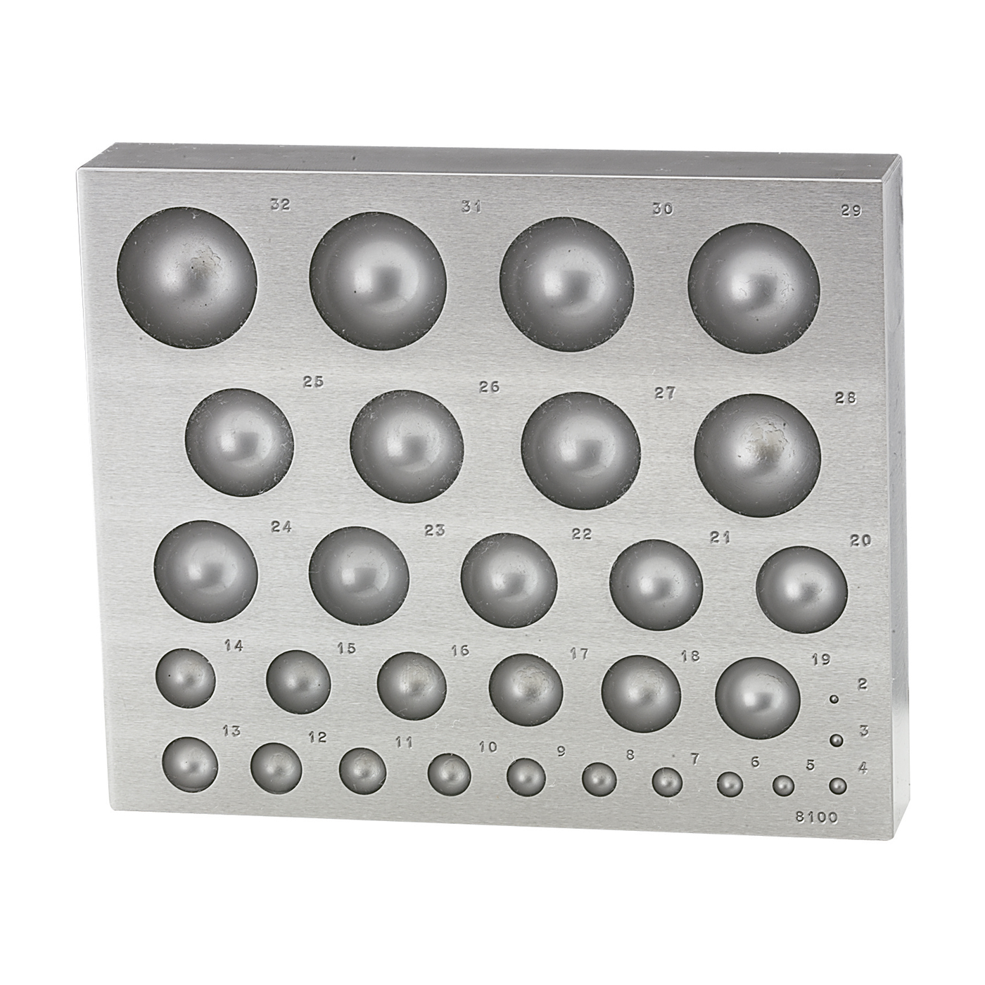 Flachanke, 31 Vertiefungen, ø 2-32 mm - 1 Stück