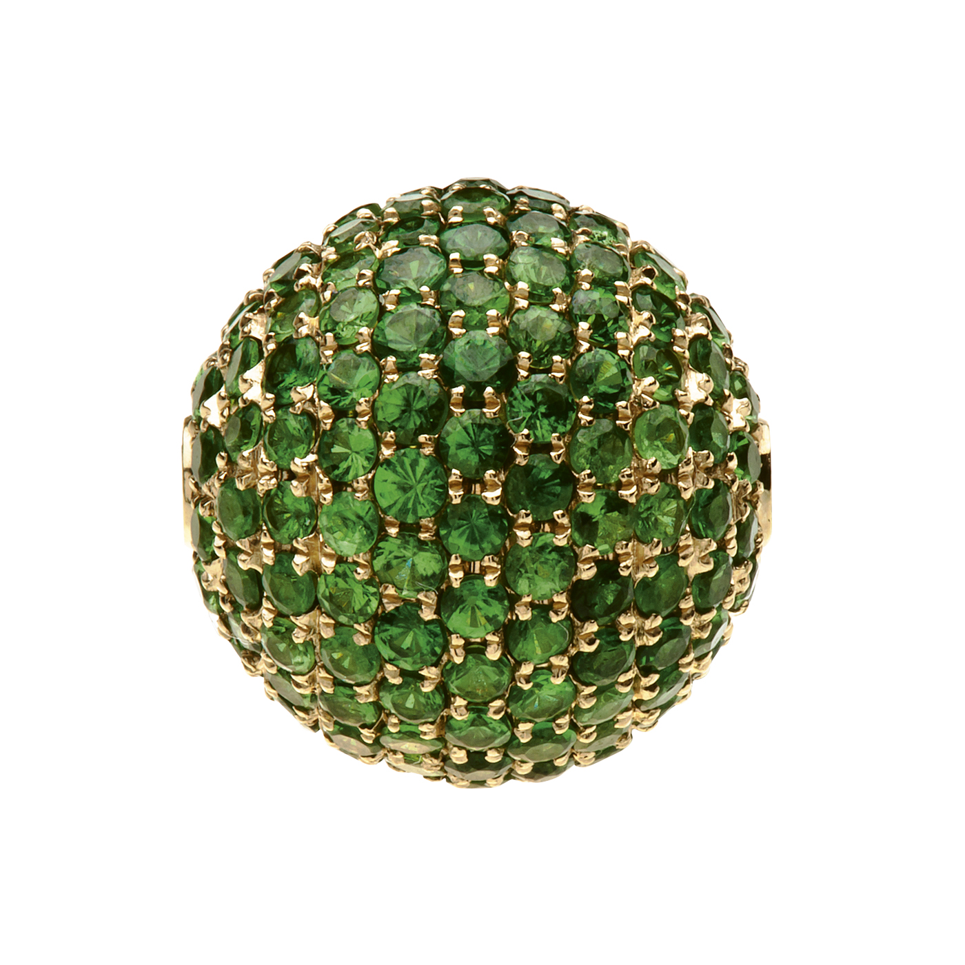 Changeable Clasp, Ball, 750G, ø 15 mm, with Tsavorites - 1 piece