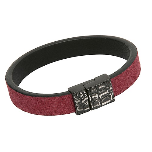 Armband, Verloursleder rot, Länge 19 cm - 1 Stück