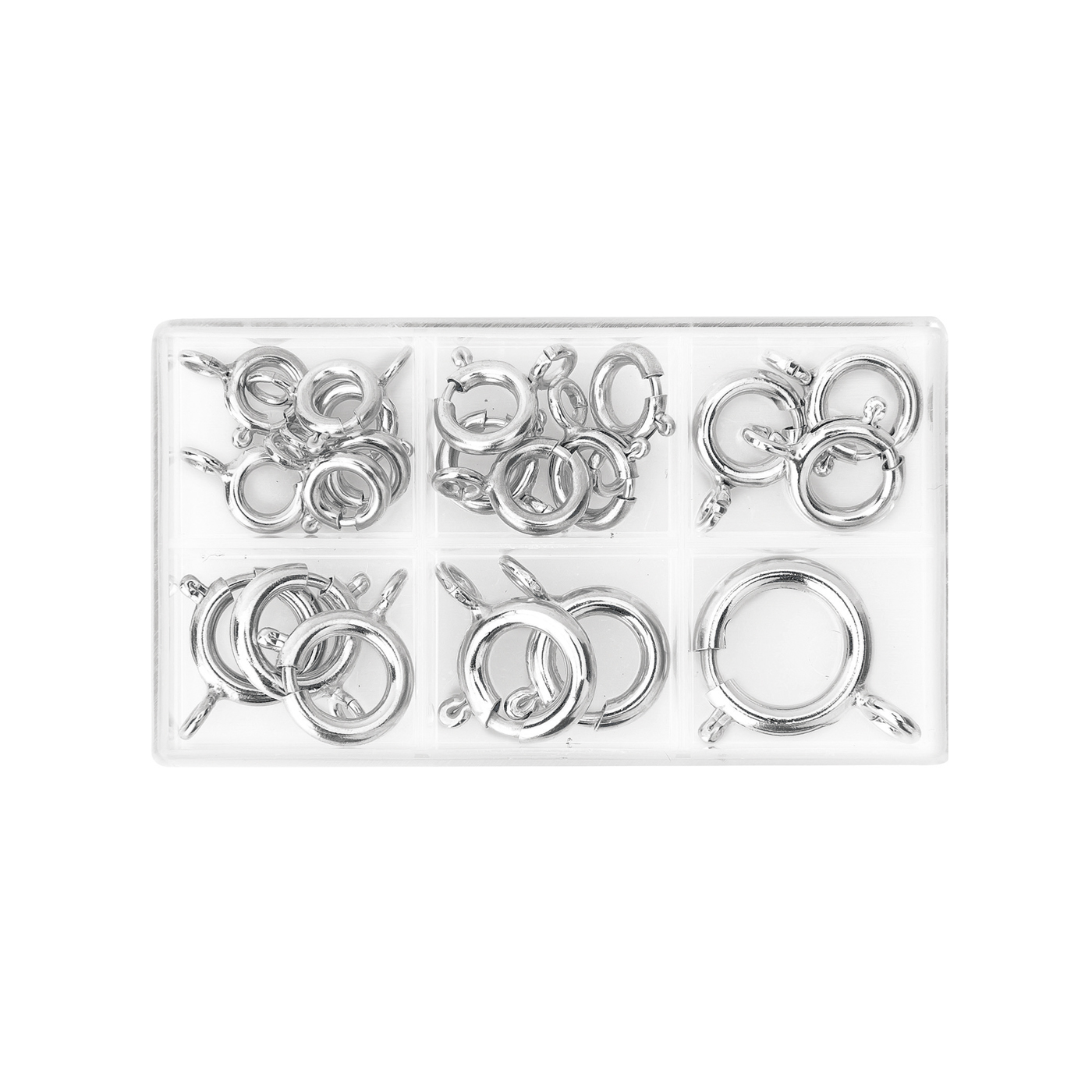 Spring Rings, Silver, without Collar - 1 assortment