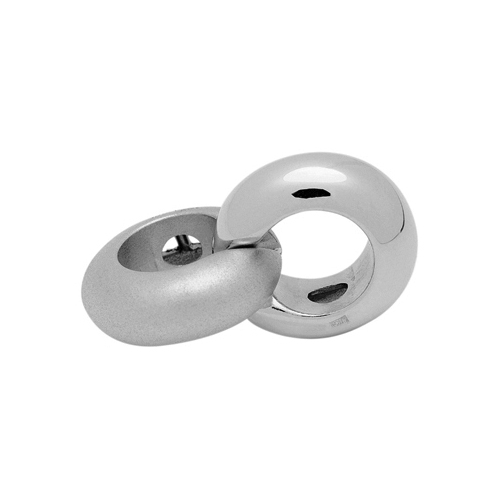 Hook & Eye Clasp, Matted, Polished, 750WG, 12.0 x 17.0 mm - 1 piece