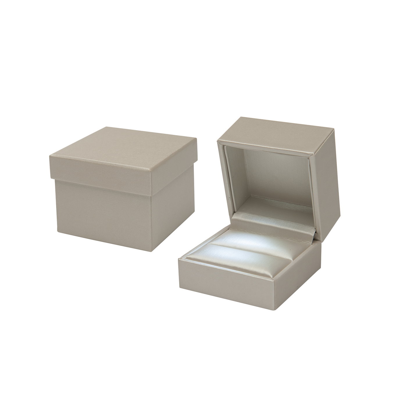 Jewellery Packaging "Brilliant",w/ LED,Creme,60 x 60 x 48 mm - 1 piece