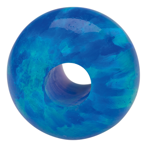 Opal-Imitation, Kugel, blaugrün, ø 12 mm, durchbohrt - 1 Stück