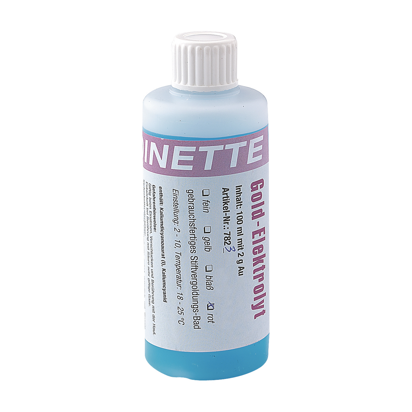 Rhodinette Red Gold Bath, 2 g Au - 100 ml