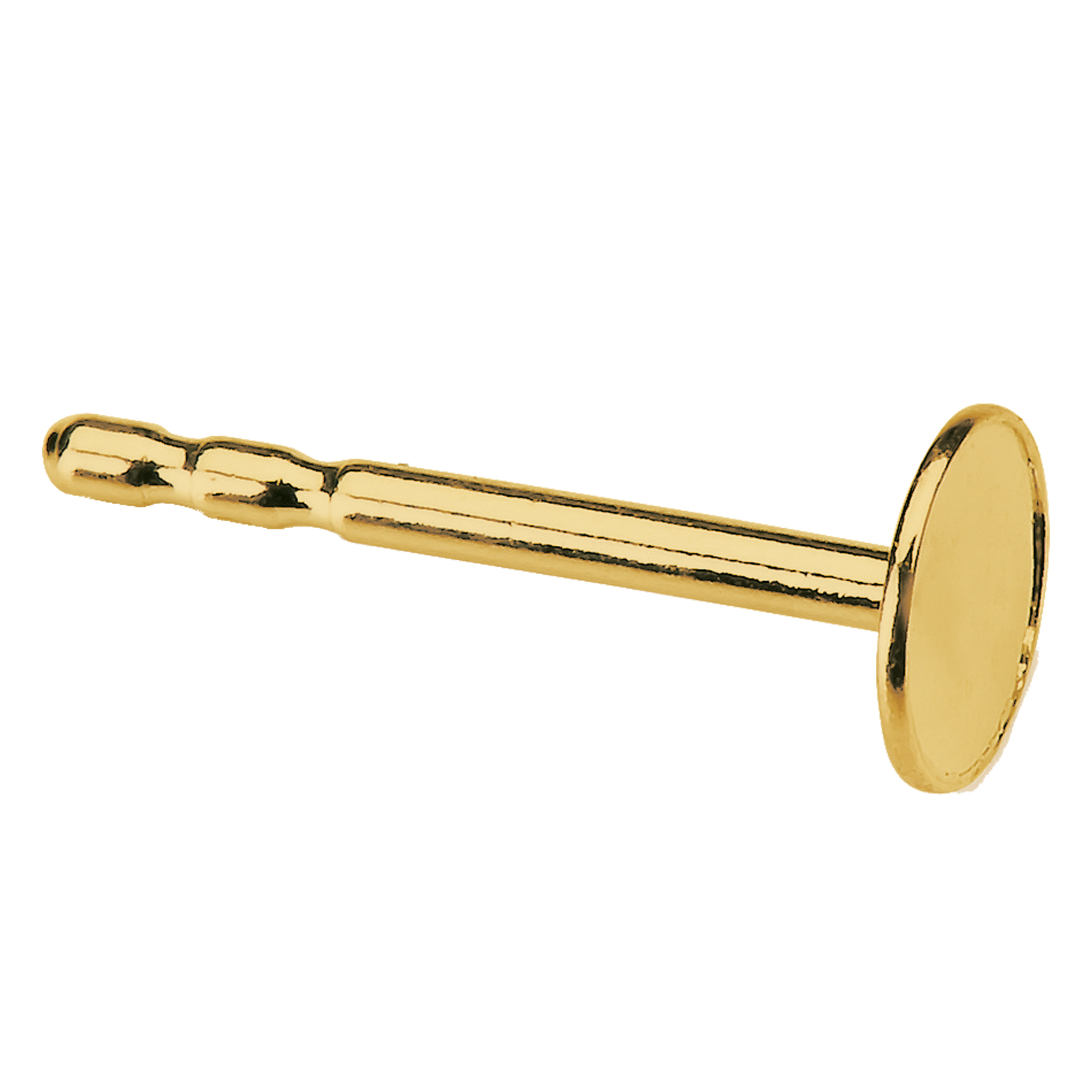 Ear Stud, 585G, ø 4 mm, with Plate - 1 piece