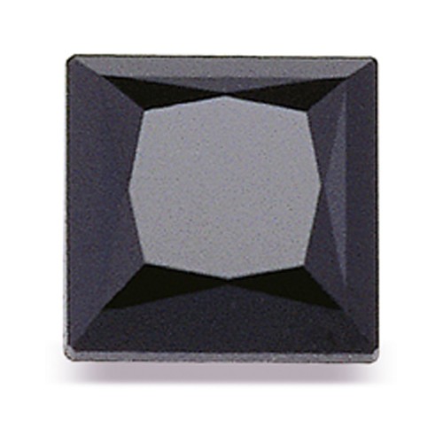 Spinel, Carré, Black, Faceted, 2.50 x 2.50 mm - 5 pieces