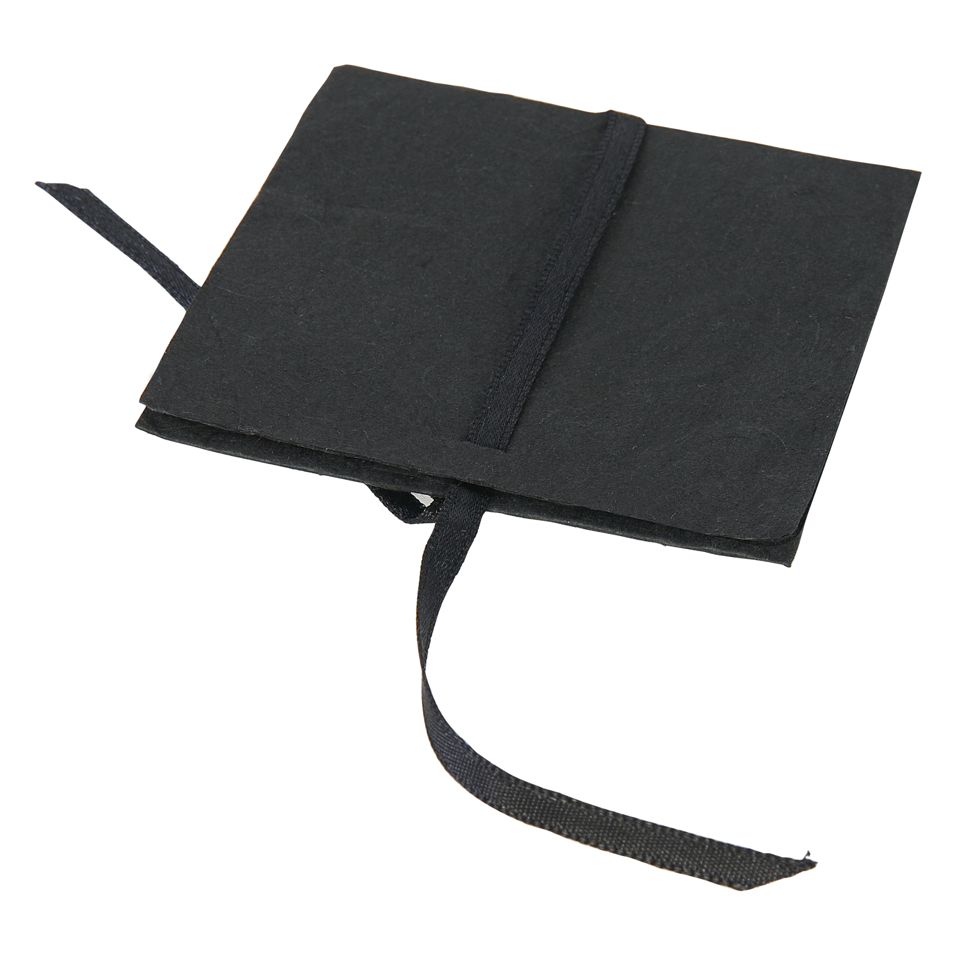 Papiertaschen, schwarz mit schwarzem Band, 80 x 80 mm - 10 Stück