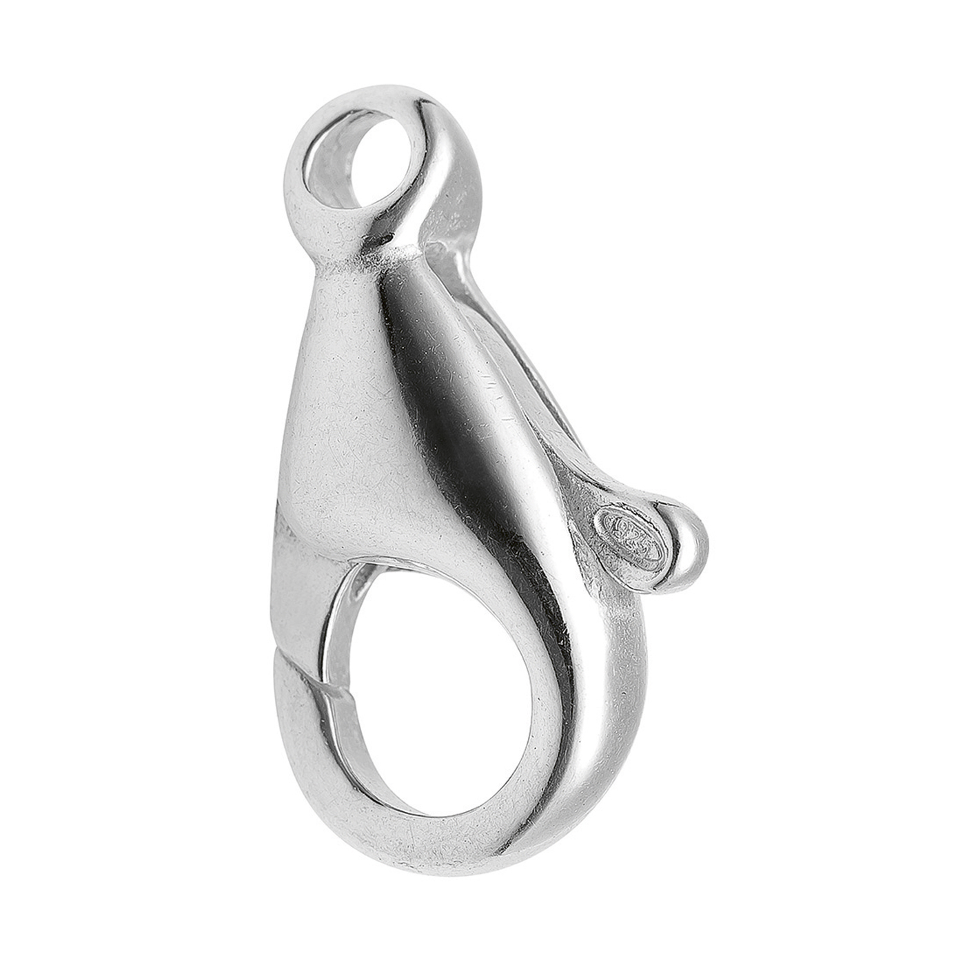 Lobster Clasp, 925Ag, 7 x 15 mm, Cast - 1 piece