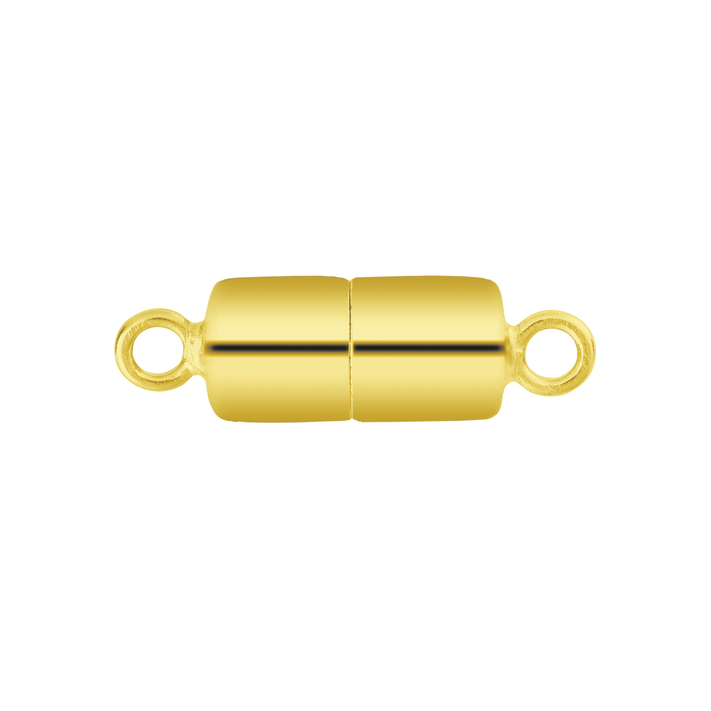 Magnetic Clasp, Cylinder, 925Ag Gold-Plated, Polished, ø 8mm - 1 piece