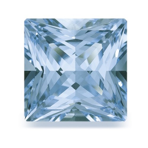 Spinel, Synthetic, Carré, Aquamarine, Faceted, 3.00 x 3.00mm - 1 piece
