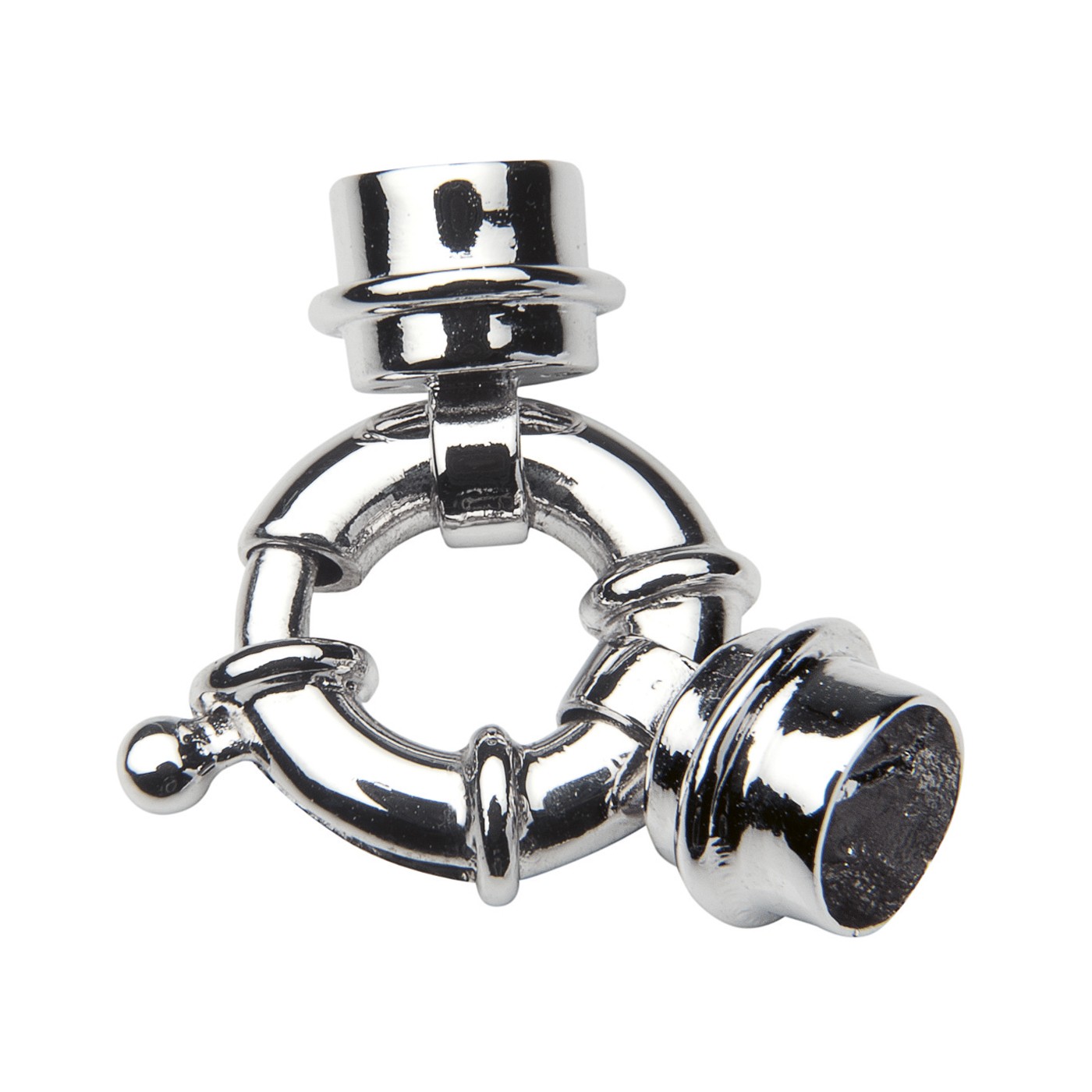 Spring Ring, 925Ag, ø 14 mm, with End Capsules - 1 piece