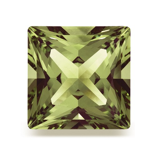 Swarovski Alpinit, carré, facettiert, olivgrün, 4 x 4 mm - 1 Stück