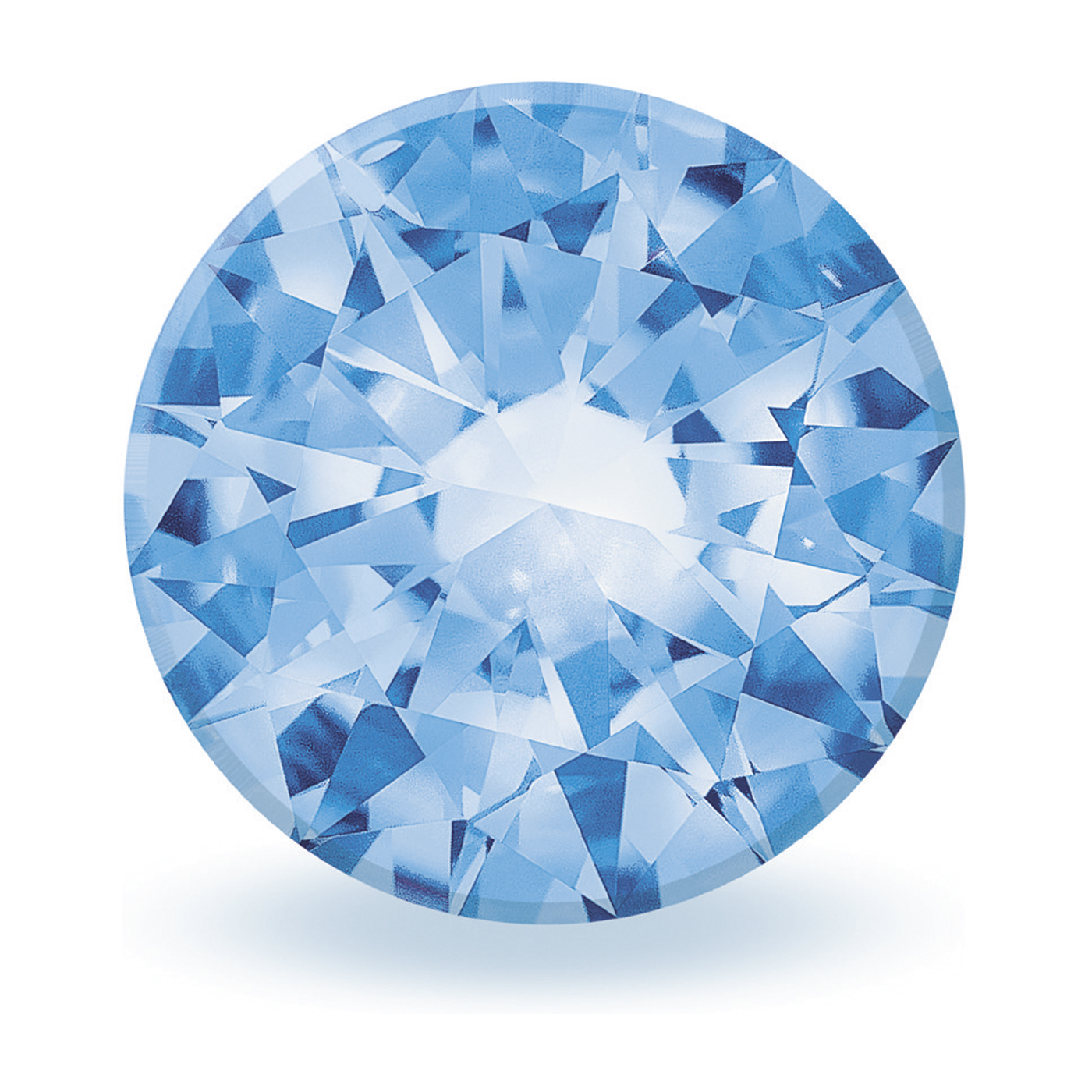 Zirkonia, rund, facettiert, swiss blue, ø 3,25 mm - 1 Stück Zirkonia, rund, facettiert, swiss blue, ø 3,25 mm - 1 Stück
