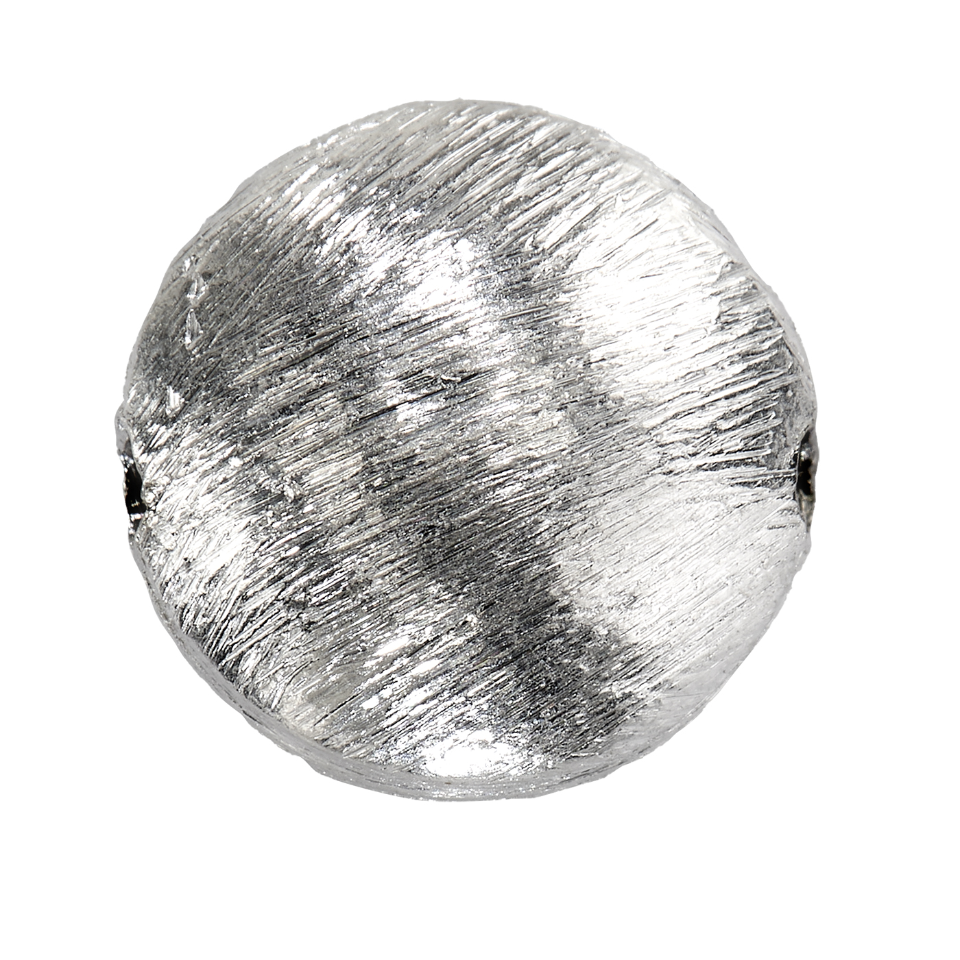 Zwischenteil, Linse, 925 Ag, ø 8,2 x 3,8 mm, mattiert - 1 Stück