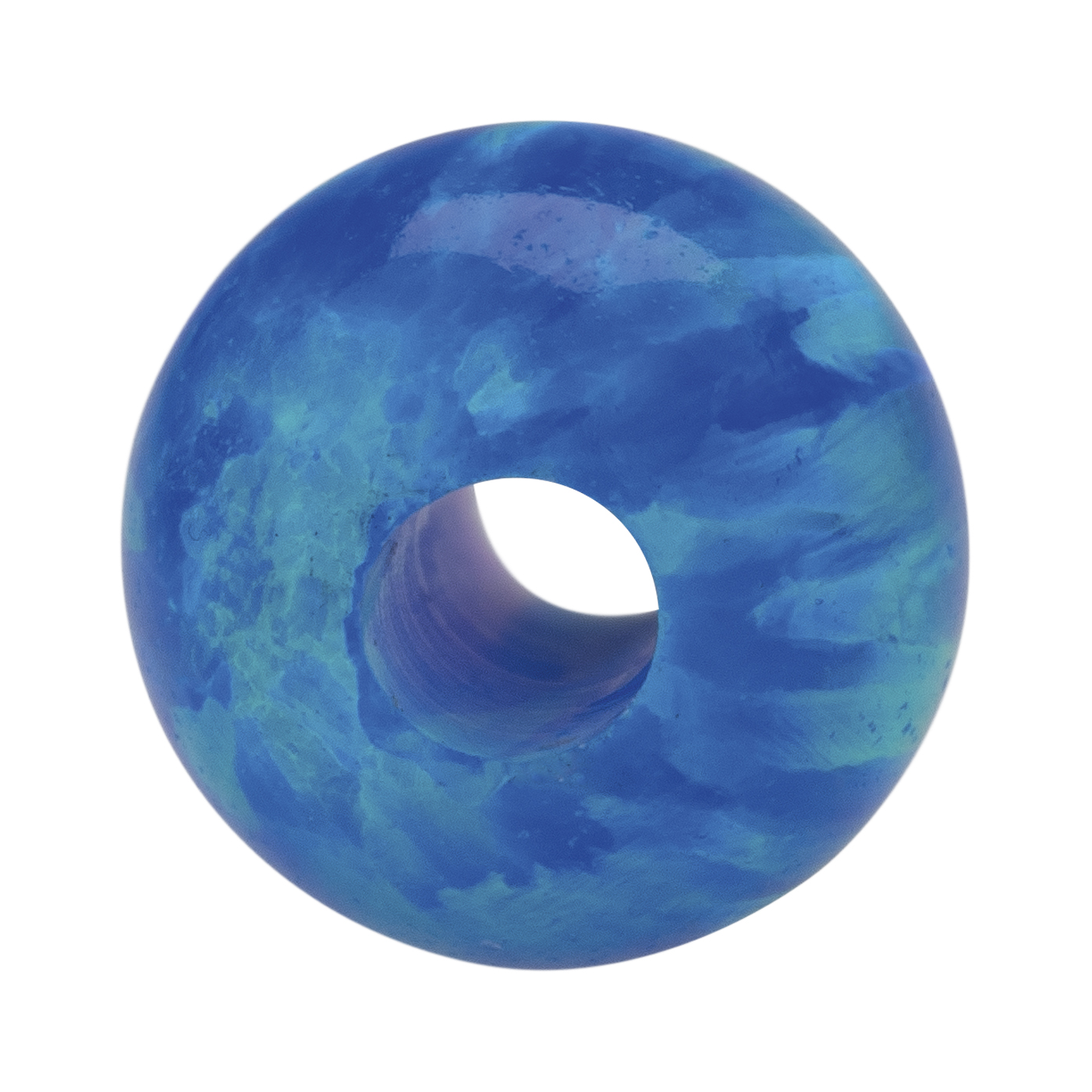 Opal-Imitation, Kugel, blau, ø 12 mm, durchbohrt - 1 Stück
