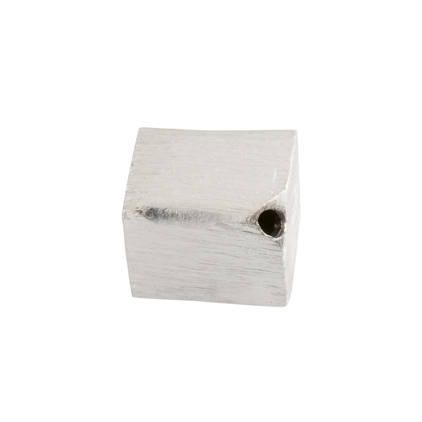 Intermediate Piece, Qube, 925Ag, 12 mm, Pierced Diagonally - 1 piece