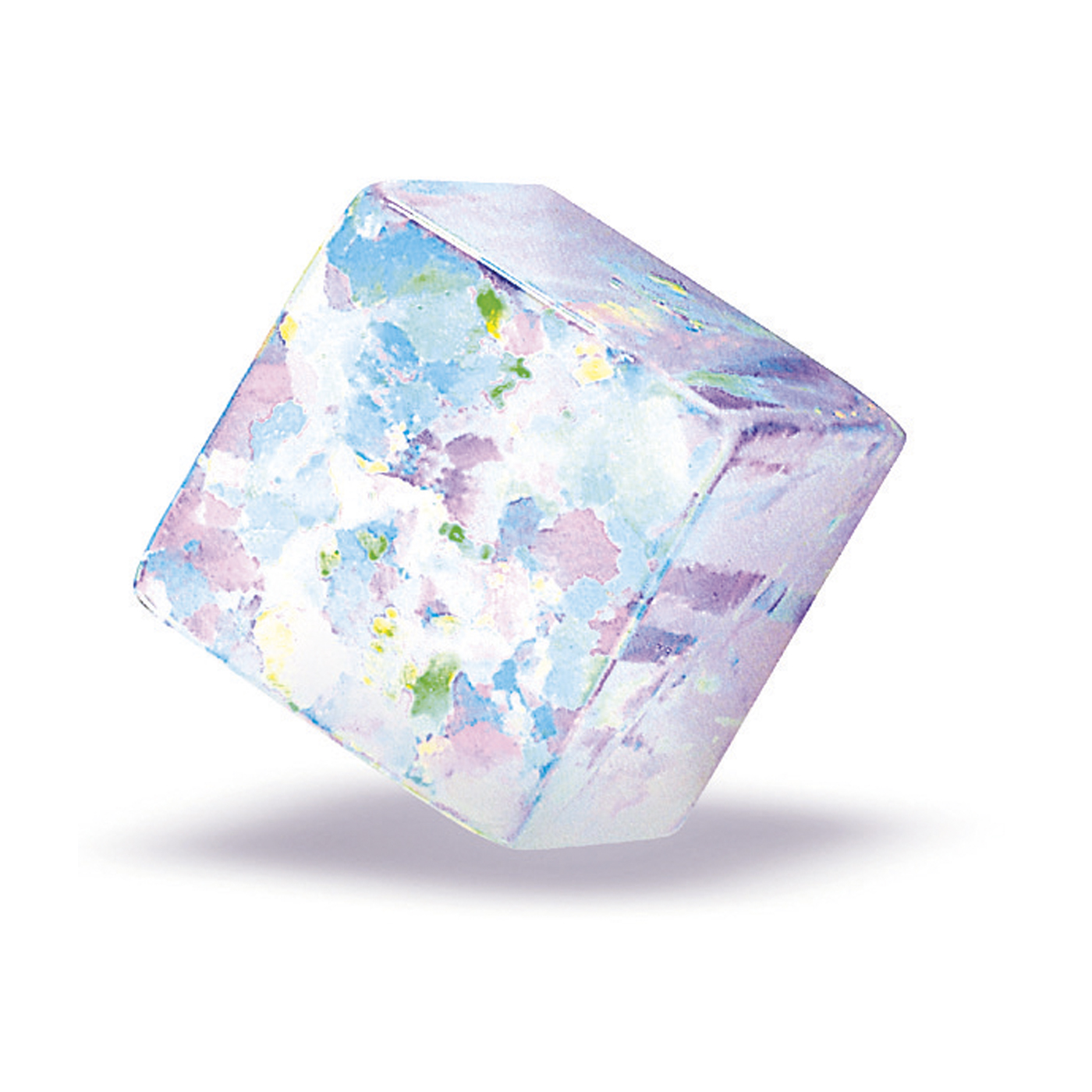 Opal Imitation, White, Cube, 5.00 x 5.00 mm - 1 piece