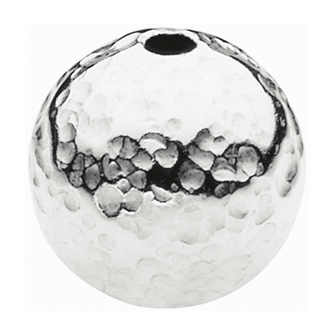 2-Hole Ball, 925Ag Hammered, ø 7 mm - 1 piece