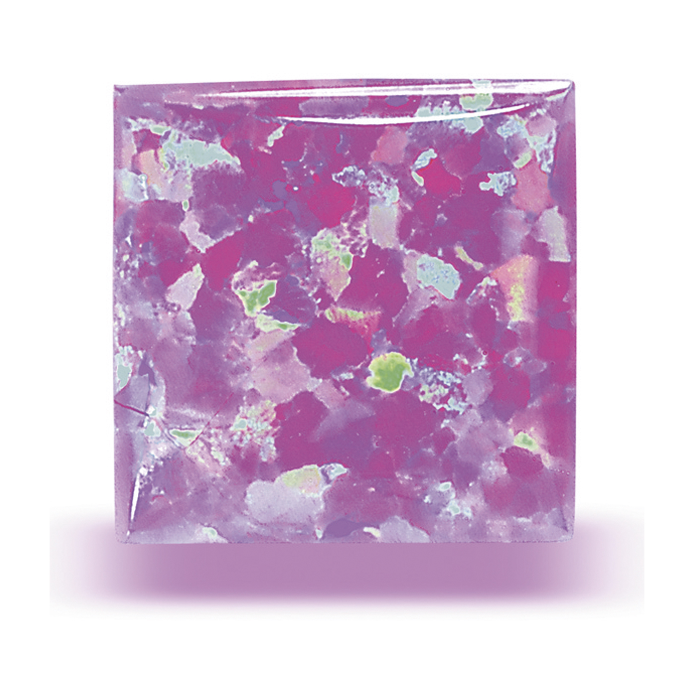 Opal Imitation, Pink, Carré Cabochon, 10.00x10.00 mm - 1 piece