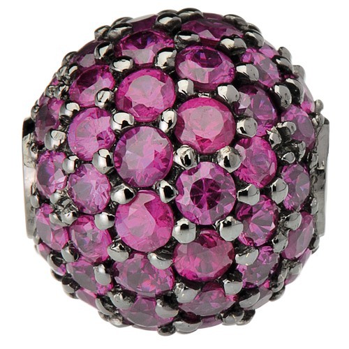 Pavé Ball, 750G, ø 11 mm, with Rubies - 1 piece