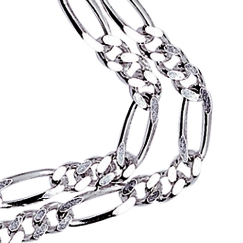 Figaro Curb Chain Diamond-Coated, 925Ag, 2.10 mm, 45 cm - 1 piece