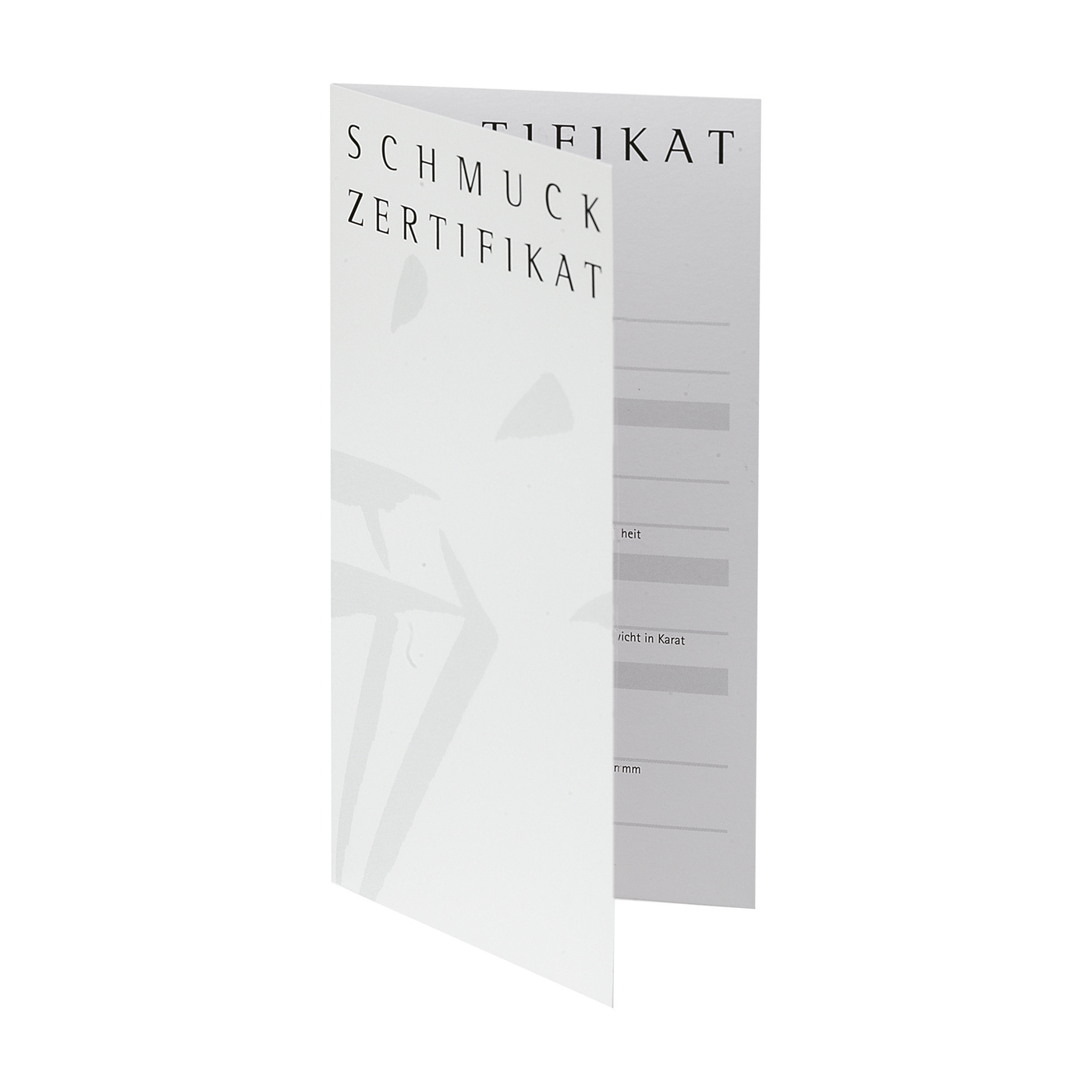 Jewellery Certificates, White, 95 x 180 mm - 50 pieces Jewellery Certificates, White, 95 x 180 mm - 50 pieces